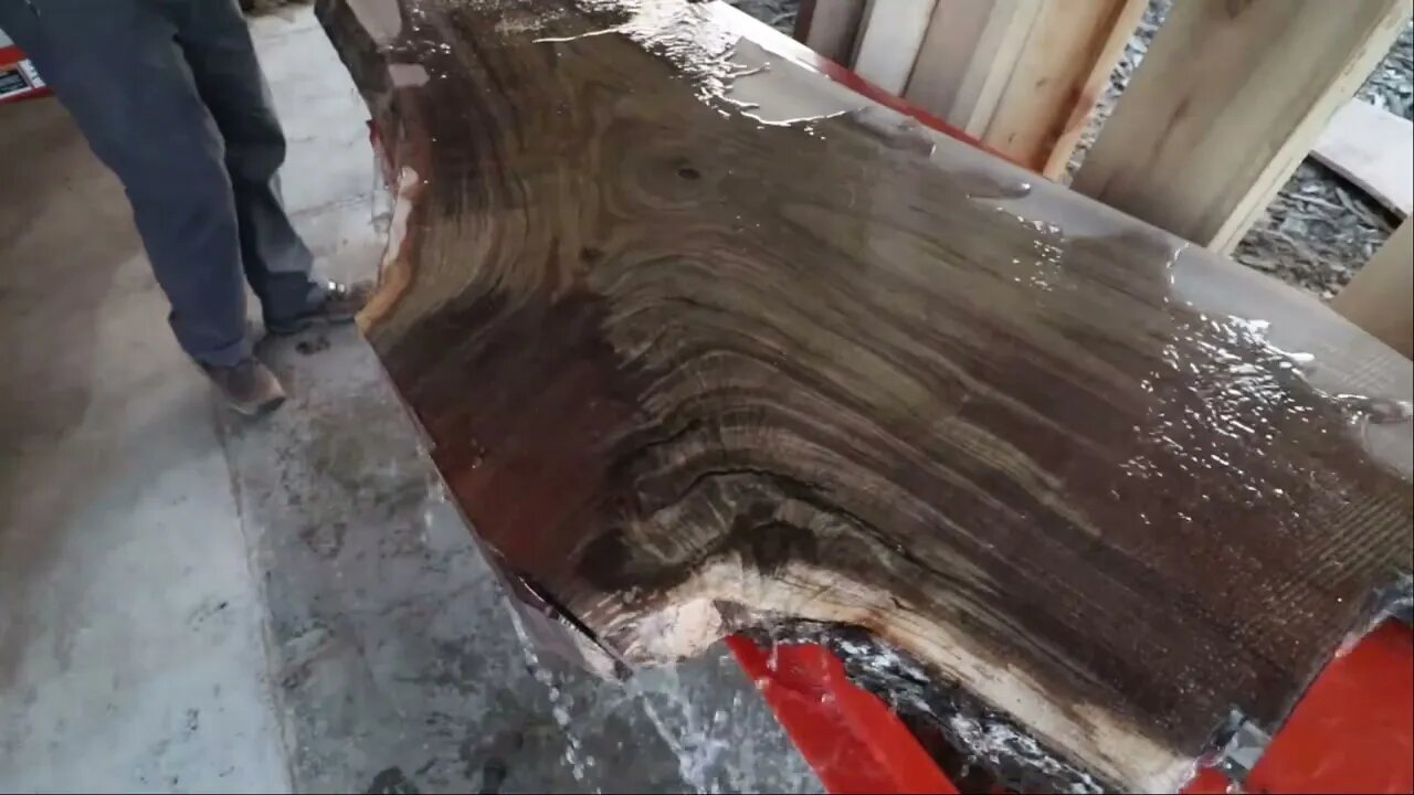 The Most Valauble Live Edge Slab To Date: Must See Amazing Crotch Walnut