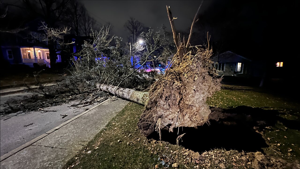 Power outages, damage reported as strong winds sweep through