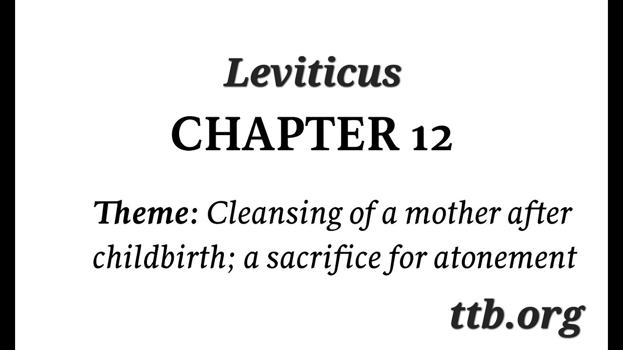 Leviticus Chapter 12 (Bible Study)