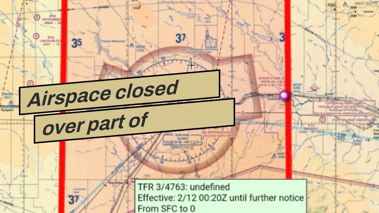 Airspace closed over part of Montana…