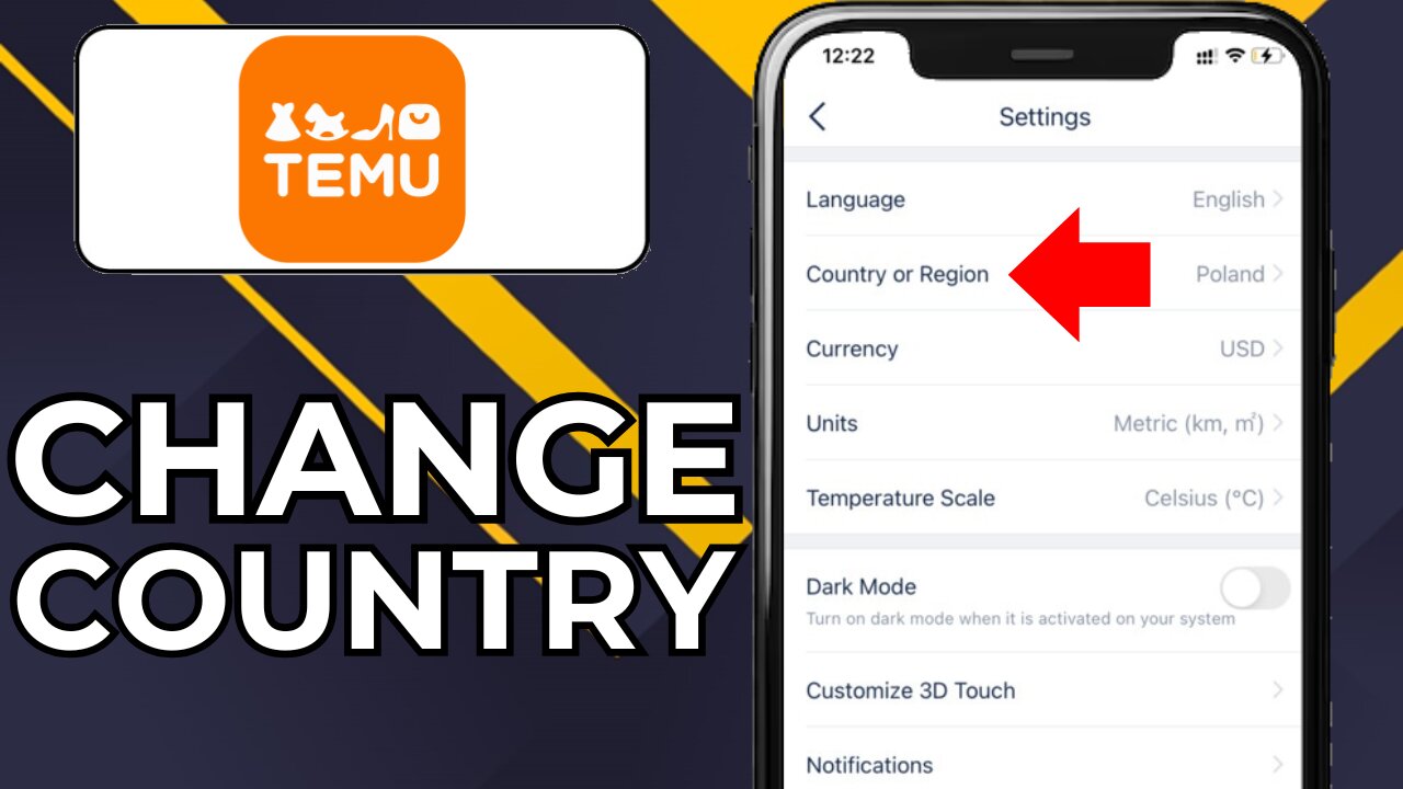 HOW TO CHANGE COUNTRY IN TEMU