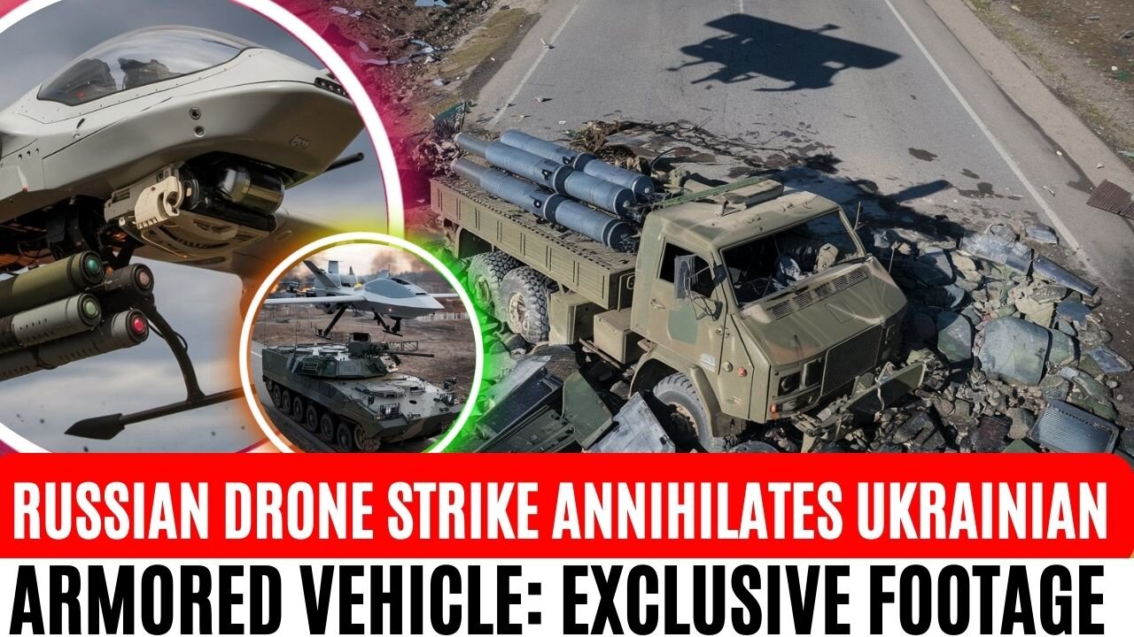 Russian Drone Strike Annihilates Ukrainian Armored Vehicle: Exclusive Footage