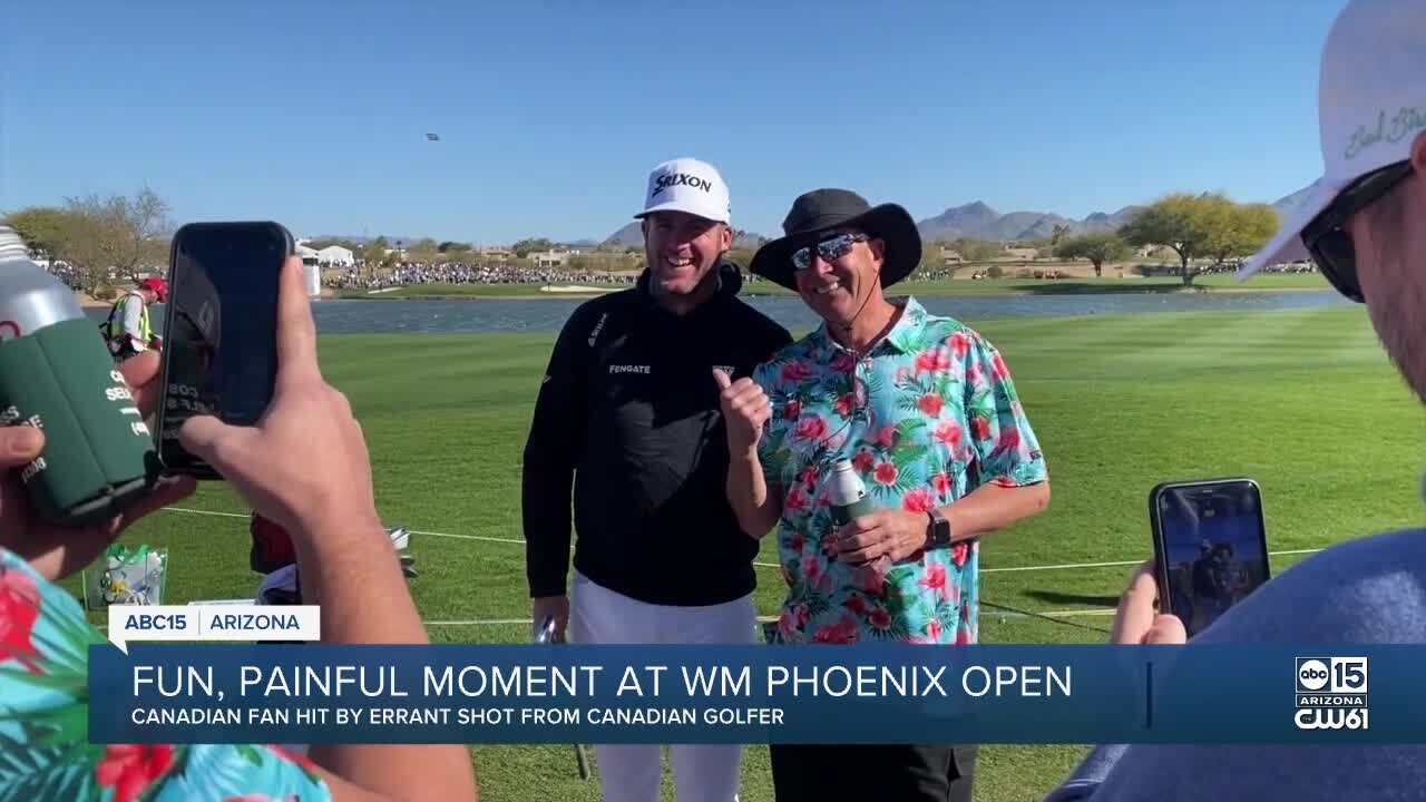 Fan gifted with signed glove after being hit with golf ball at WM Phoenix Open