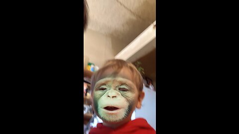 Convinced my nephew he looks like a monkey….