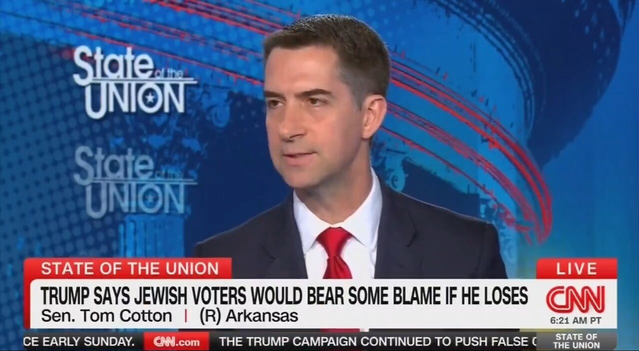 Sen Tom Cotton to Jewish Voters: Reject Harris If You Care About Israel