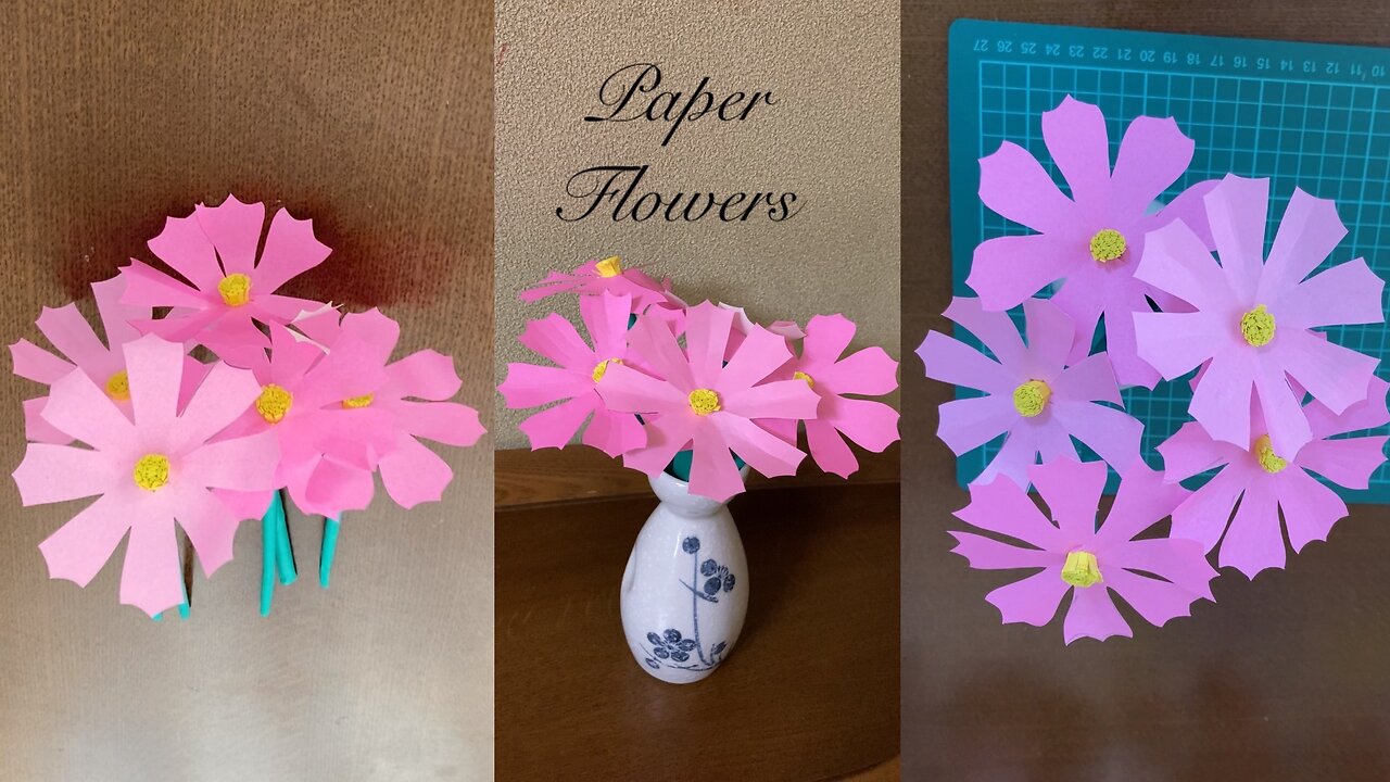 Paper flowers vase decor ideas.