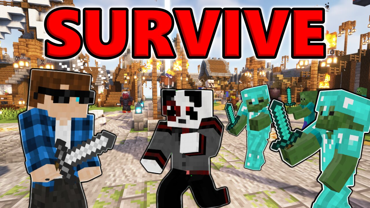 TOUGHEST Minecraft PvE Base Defense! (funny moments)