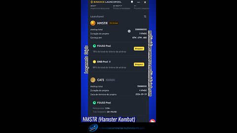 LANÇAMENTO CRIPTO - Binance Launchpool lança a Criptomoeda Hamster 🐹 Kombat (HMSTR)