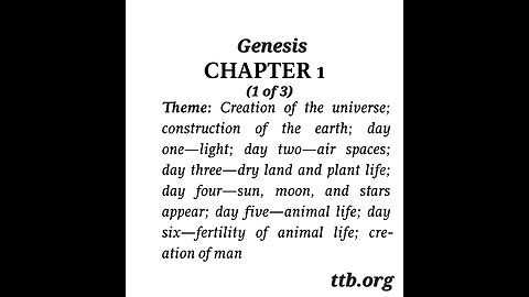 Genesis Chapter 1 (Bible Study) (1 of 3)