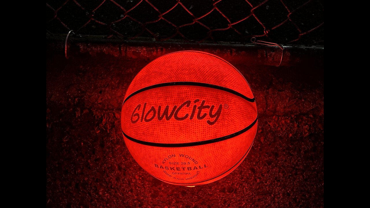 GlowCity Glow Light up in The Dark Basketball Glowing LED Night Time Late Game Play Full Half Court
