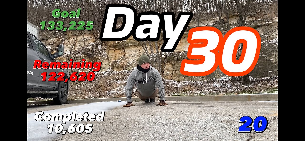 January 30th. 133,225 Push Ups challenge