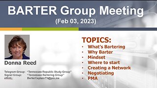 Barter Group Meeting 2/3/2023