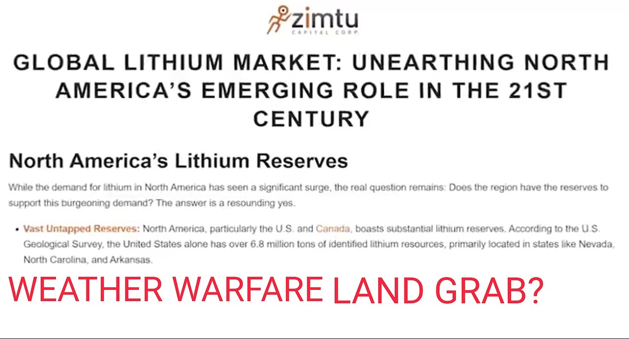 Reese Report: Weather Warfare Land Grab? How to Steer Hurricanes, Flood Homes, and Steal Lithium