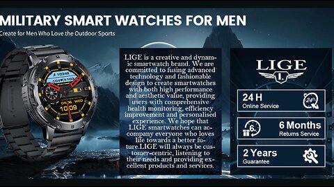 Military Smart Watches for Men Answer and Make Calls with LED Flashlight