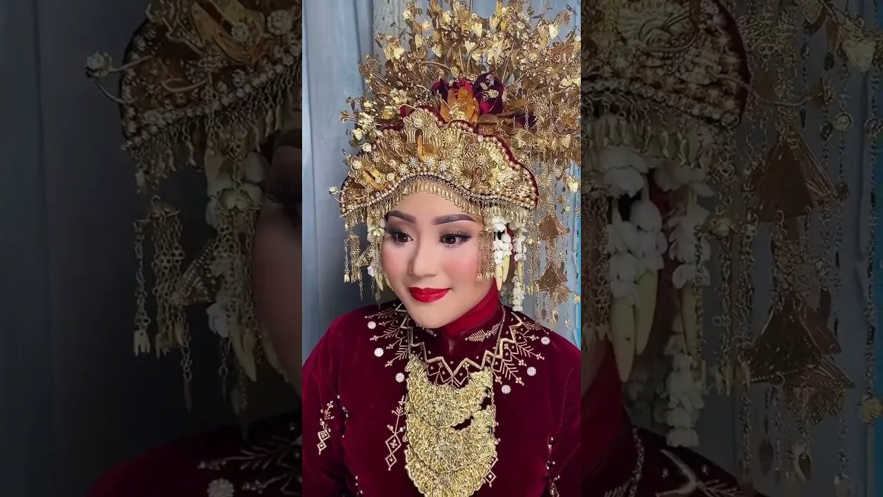 CUTE ! PENGANTIN ADAT PALEMBANG SUMATERA SELATAN INDONESIA #short #shorts #shortvideo