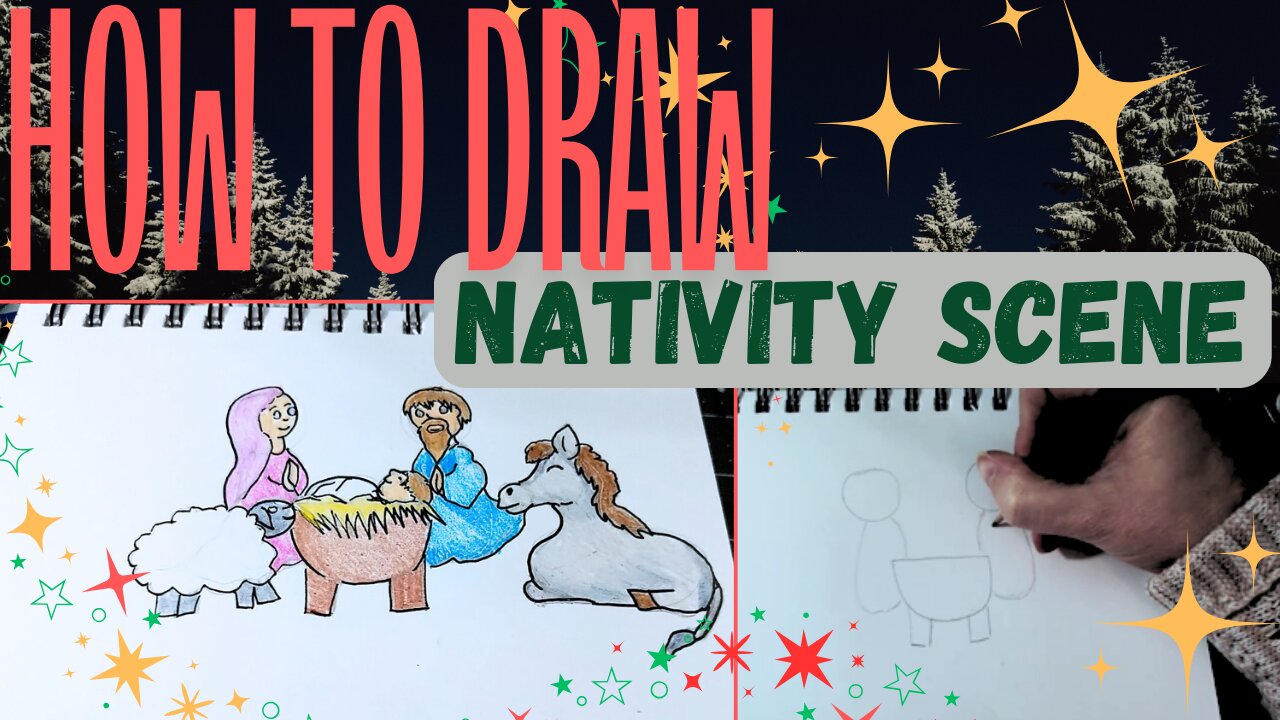 How To Draw Nativity Scene - 2 ways for Beginners