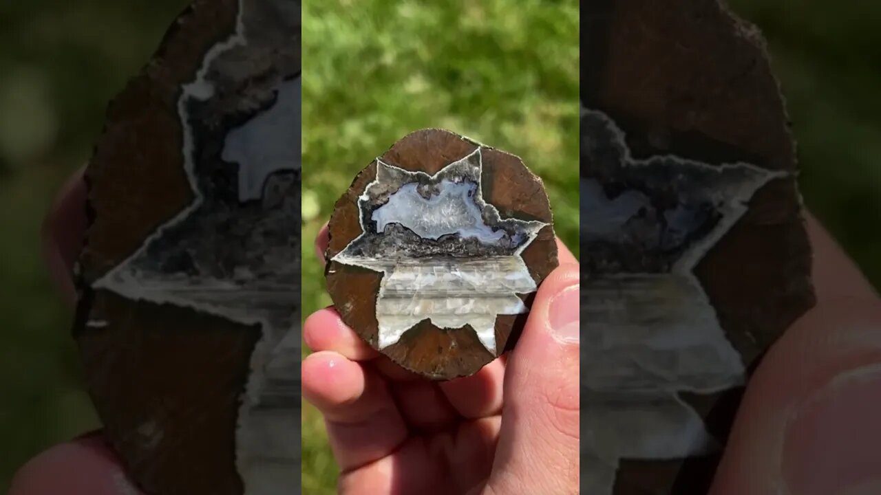 “Landscape” Thunder Egg cut open!