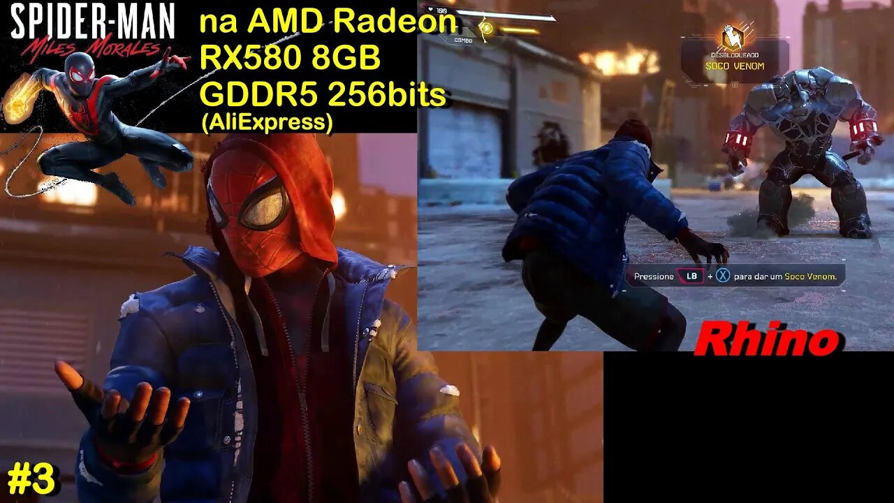 Rhino - Spider-man Miles Morales - #3 - na AMD Radeon RX580 8GB GDDR5 256bits da AliExpress