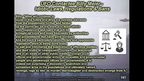 Billy Meier UFO Contact - Laws Regulations