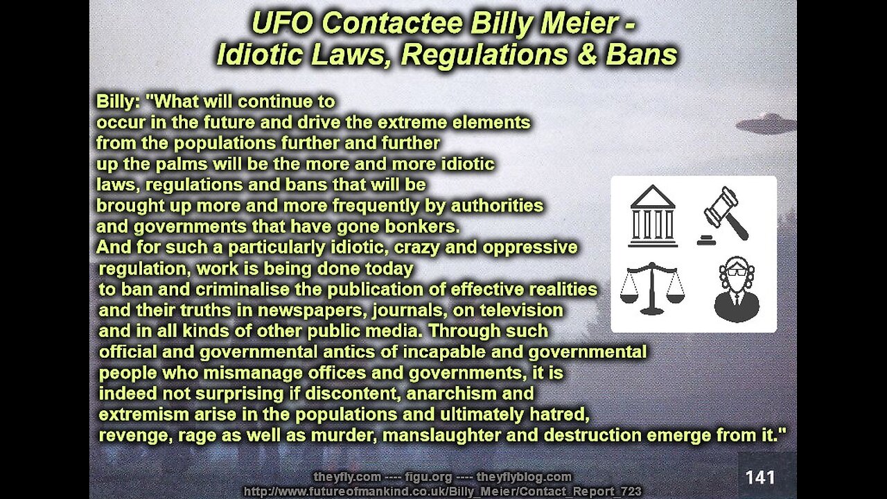 Billy Meier UFO Contact - Laws Regulations