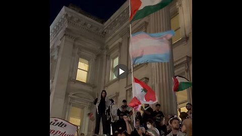 At the far-left and Muslim pro-Hamas, pro-Hezbollah rally outside the Brooklyn Museum...