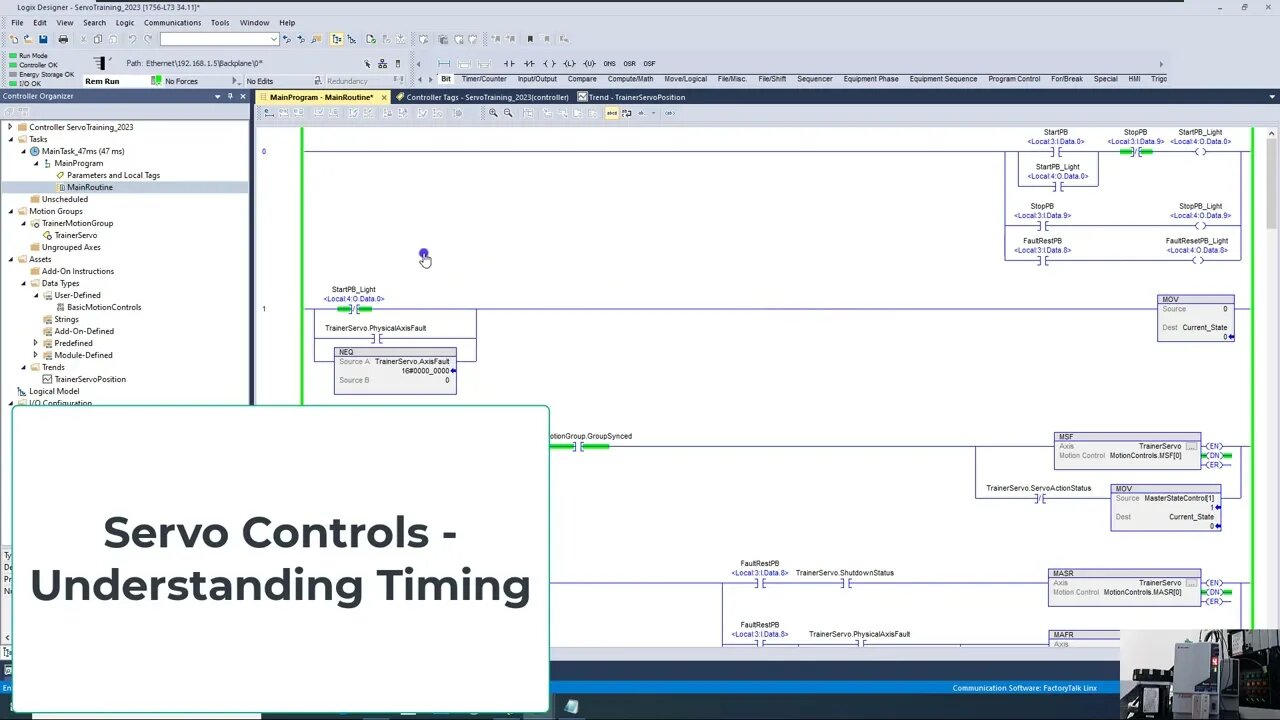 Rockwell Automation's Studio 5000 Servo Controls - Understanding Timing & Data use