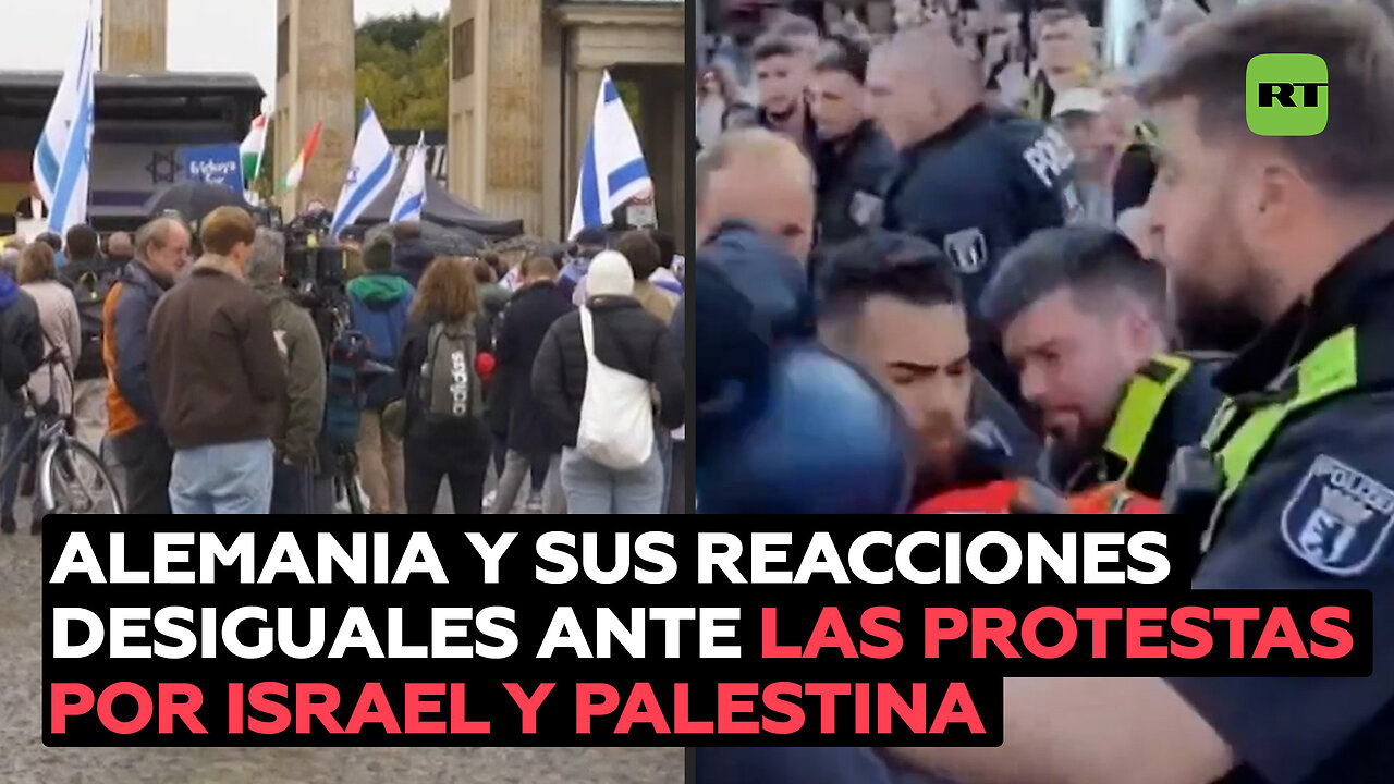 Así la Policia alemana reacciona ante las protestas en apoyo a Israel y a Palestina