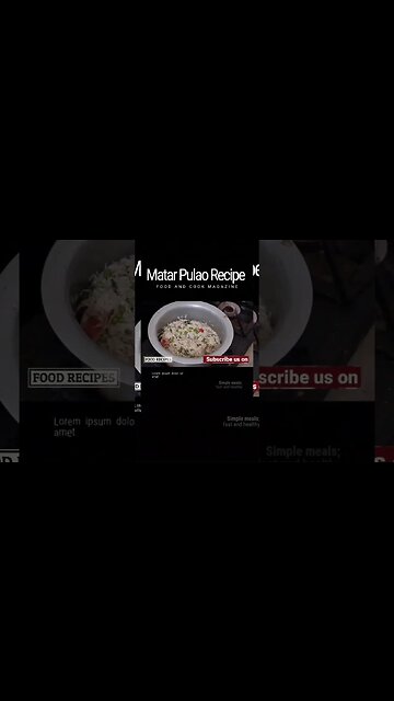 Matar pulao recipe #foodie