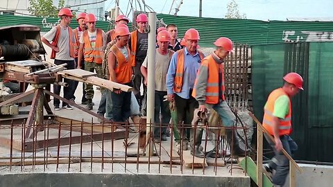 ukraine kiev august 5 2013 team of workers at construction site in kiev ukraine aug SBV 304921678 HD