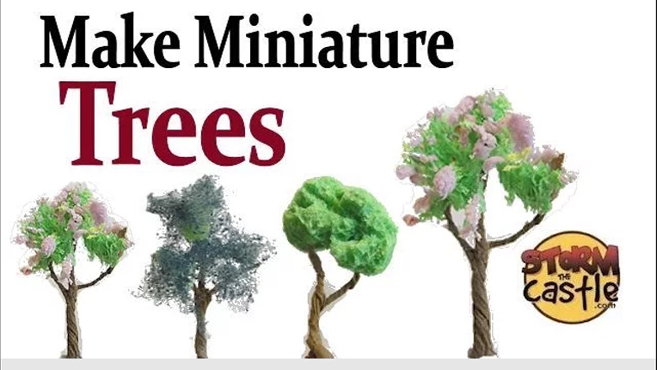 Make miniature trees with paper and sponge