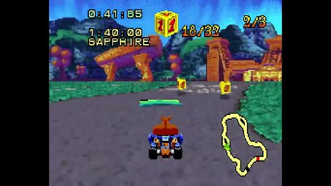 Crash Nitro Kart (GBA) - Tiny’s Temple Relic Race Gameplay