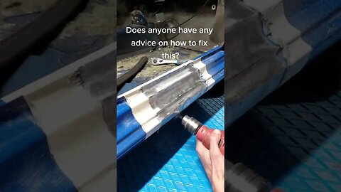 Sill repair on a car