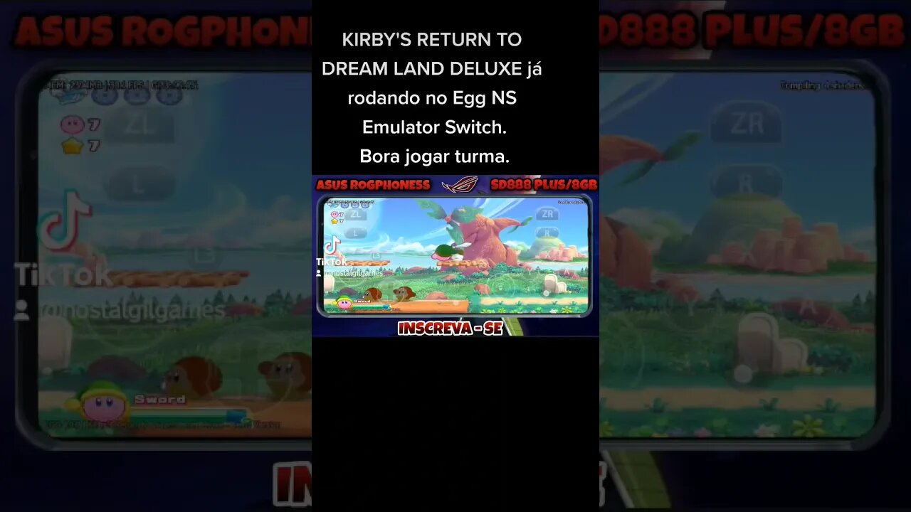 KIRBY'S RETURN TO DREAM LAND DELUXE já rodando no Egg NS Emulator Switch 4.0.7. Bora jogar turma.