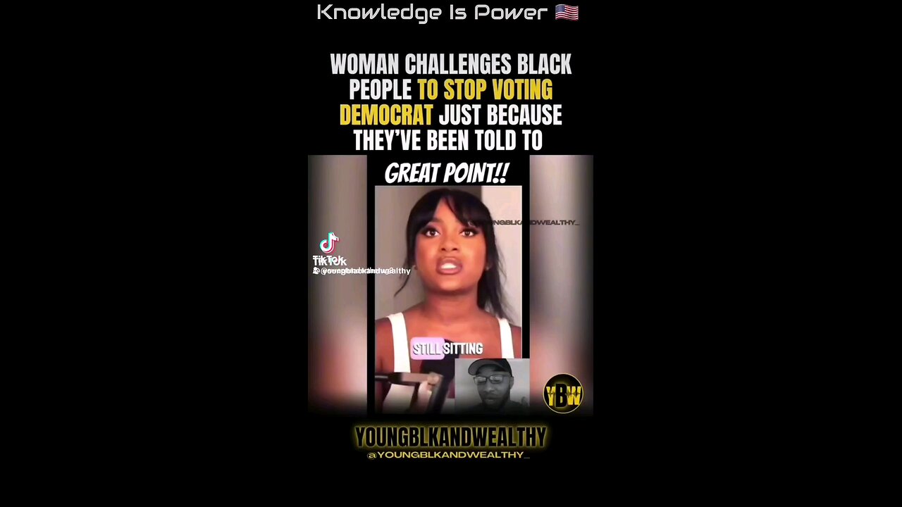 WOMAN CHALLENGES BLACK PEOPLE TO STOP VOTING DEMOCRAT JUST BECAUSE THEY'VE BEEN TOLD TO GREAT POINT!
