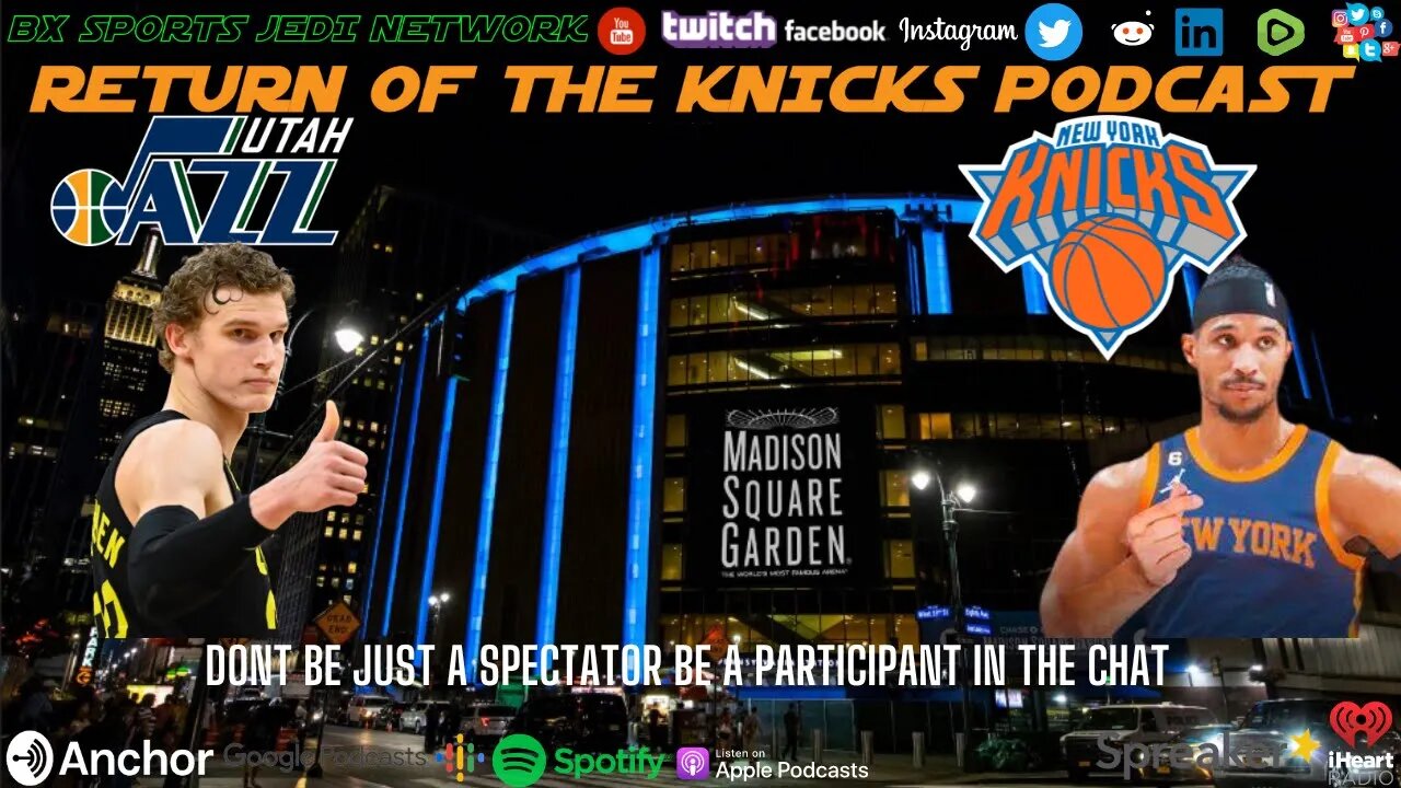 🏀 KNICKS VS UTAH JAZZ WATCH-ALONG KNICK Follow Party /RETURN OF THE KNICKS PODCAST