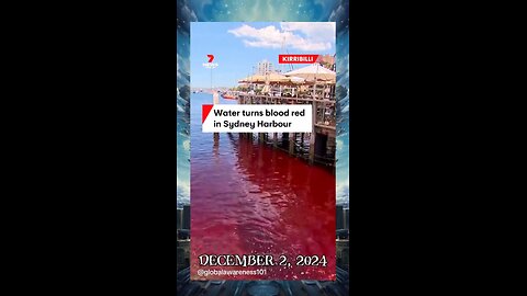 Sydney Harbour water mysteriously turns blood-red Monday afternoon