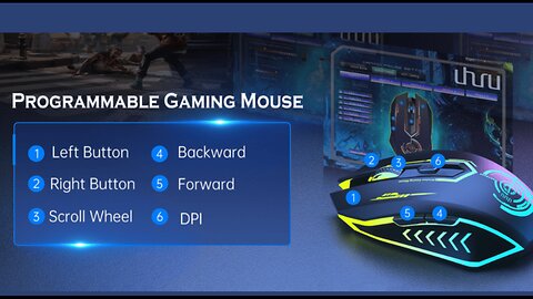 UHURU Wireless Gaming Mouse Up to 10000 DPI