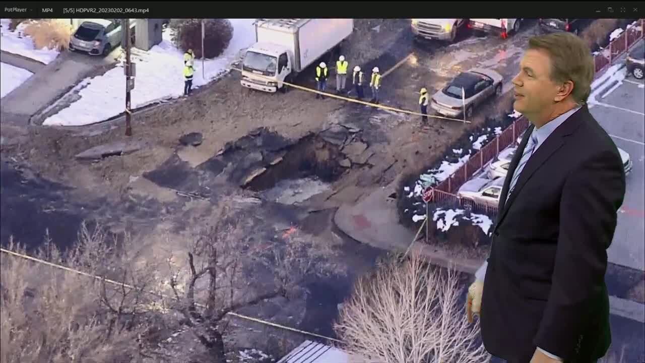 A massive hole in the road where it shouldn't be by Rose Medical Center