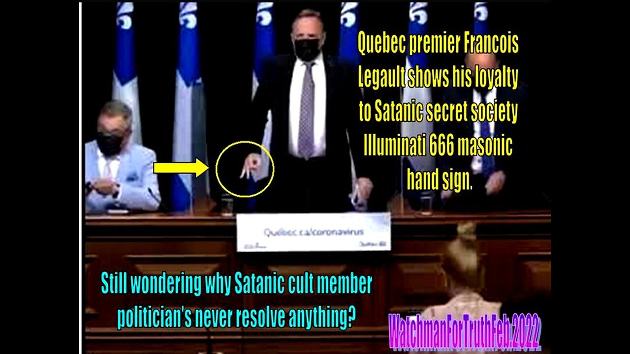 Premier of Quebec Francois Legault shows his loyalty to the devil and flashes 666 hand sign
