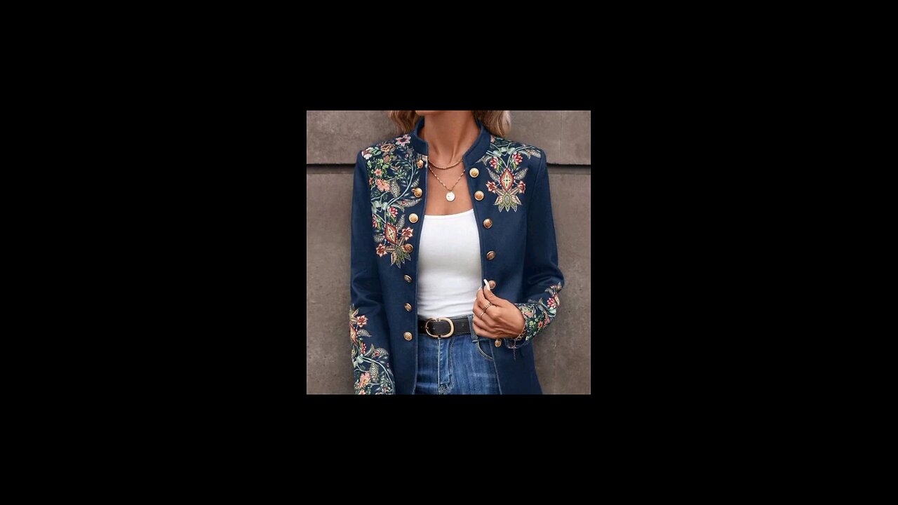 Printed Small Suit Jacket for Women Stylish Cross Jacket