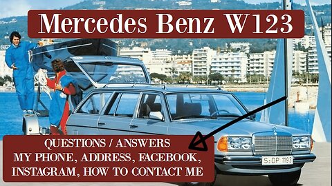 Mercedes Benz W123 - How to send me photos, videos, call me, my Facebook instagram. I explain