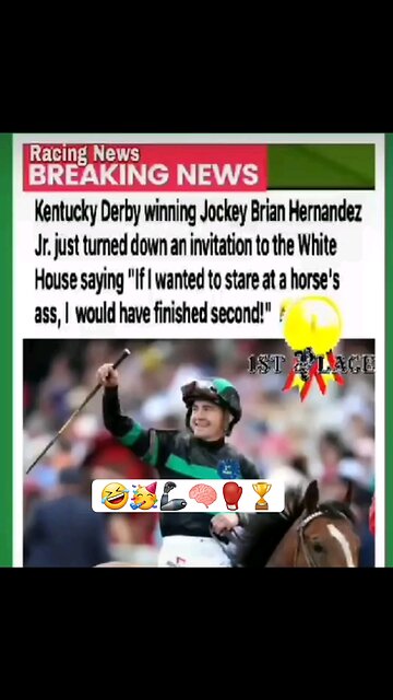 KENTUCKY DERBY WINNER WAS ASKED TO GO TO THE WHITE HOUSE 🤣🤣