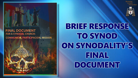 Brief response to Synod on Synodality’s final document