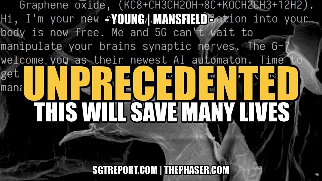 DR. ROBERT YOUNG - UNPRECEDENTED: THIS WILL SAVE MANY LIVES --CAROLINE MANSFIELD