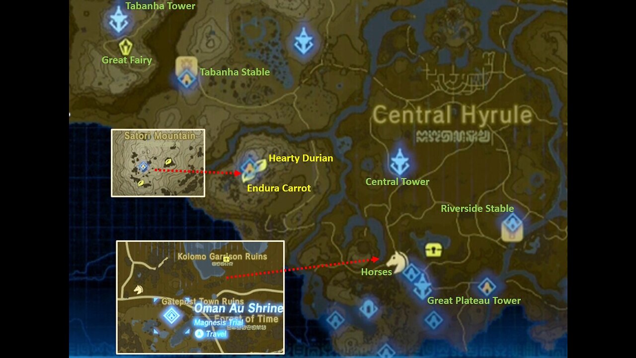 Zelda BOTW: Great Plateau to Satori Mountain