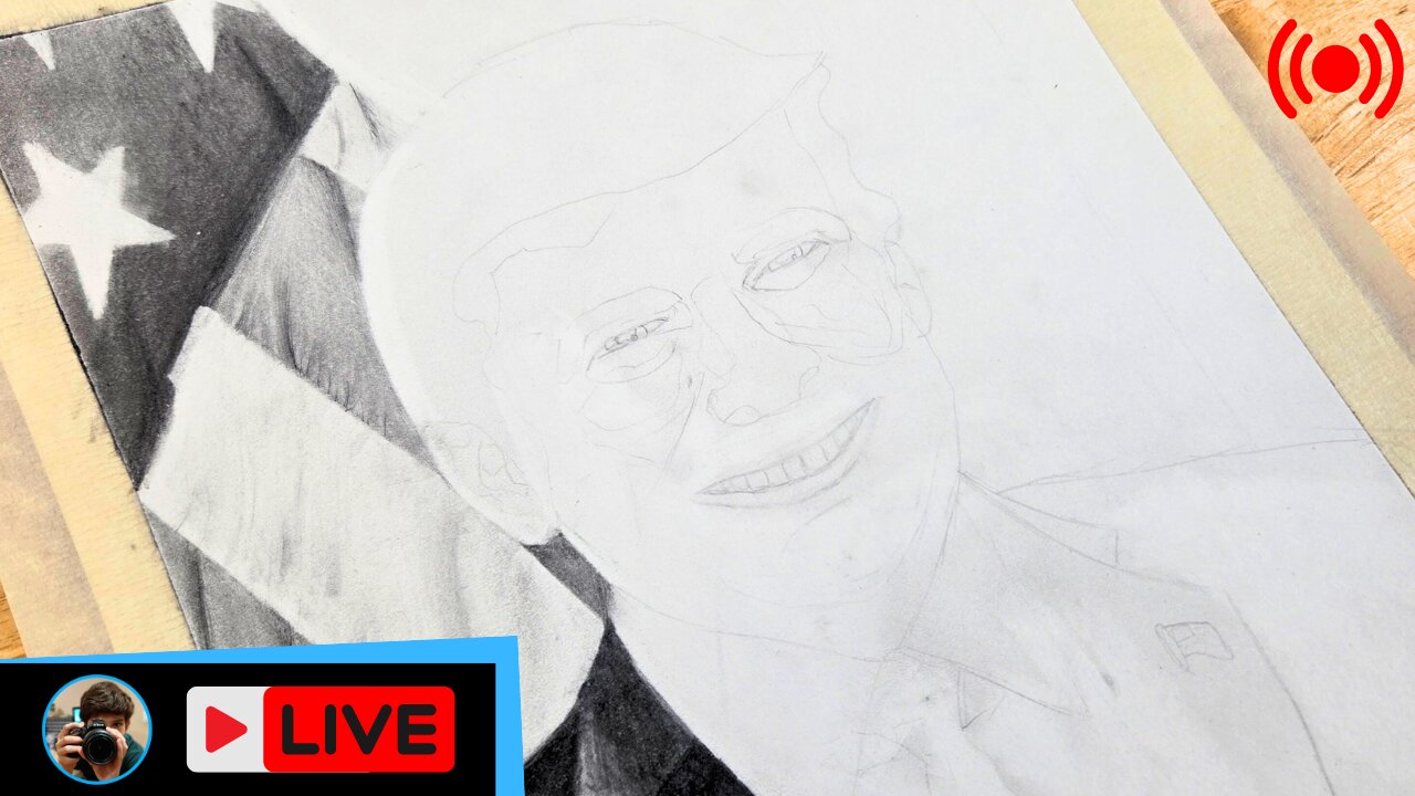 #1 DONALD J TRUMP PORTRAIT DRAWING- LIVE