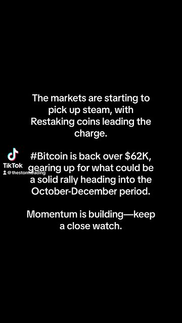 The markets are starting to pick up steam, with Restaking coins leading the charge.