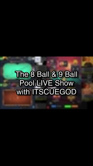 The 8 Ball & 9 Ball Pool LIVE Show with ITSCUEGOD