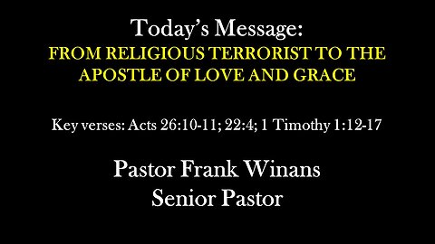 Sunday Service 09/22/2024 - Frank Winans - The Holiness of God