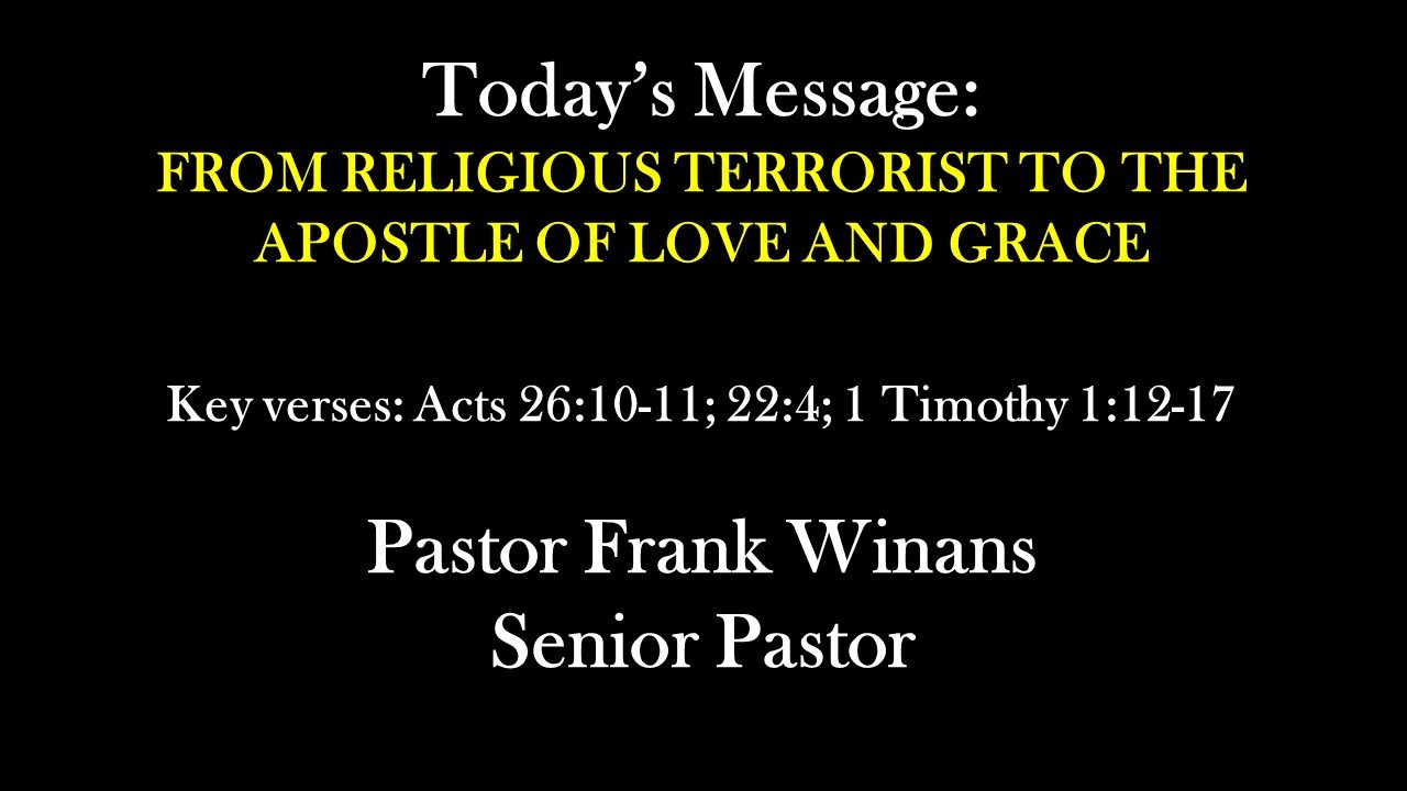 Sunday Service 09/22/2024 - Frank Winans - The Holiness of God